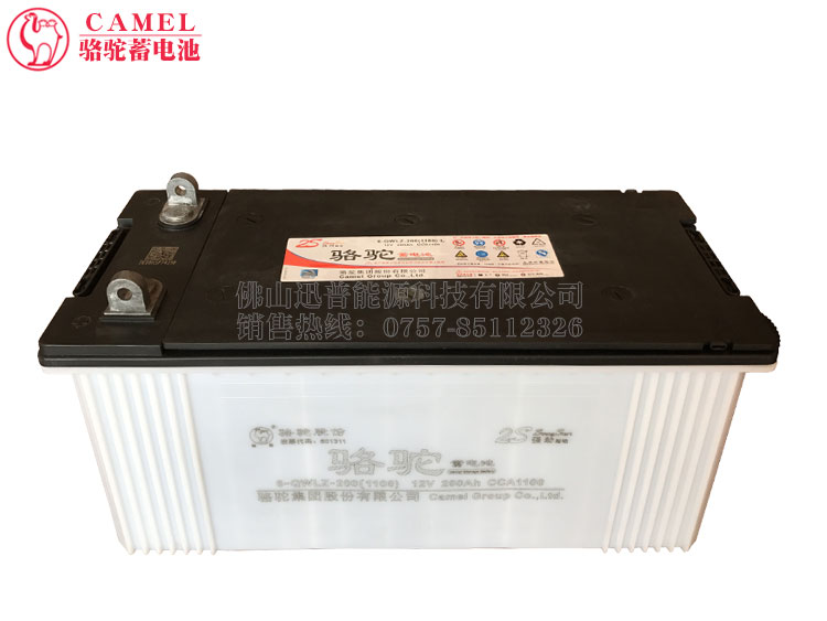 駱駝蓄電池6-QWLZ-200(1100)免維護(hù)電瓶12V200Ah發(fā)電機(jī)組電池 船用電瓶